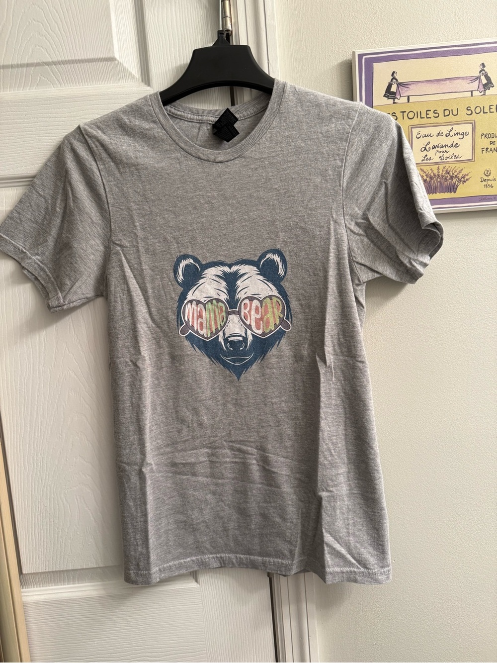 Gildan Gray Bear Graphic Tee with Colorful Sunglasses